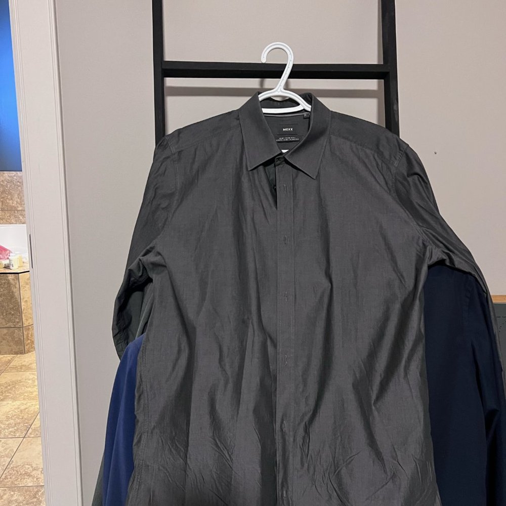 Mexx Dress Shirt - Dark Grey - Size XL - Semi-Slim FIt